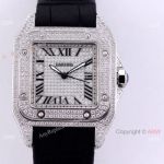 AAA Copy Cartier Santos De Iced Out Watch Automatic Movement